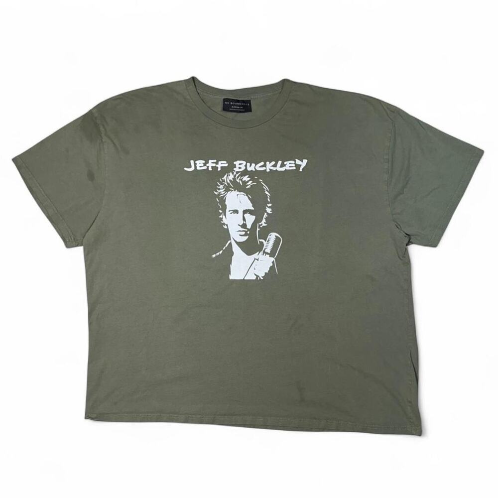 Jeff buckley graphic on no boundaries green shirt